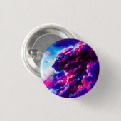 Futuristischer kosmischer Neon-Leopard  Button (Vorne & Hinten)