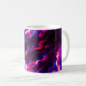Futuristischer kosmischer Neon-Leopard  Kaffeetasse (VorderseiteRechts)