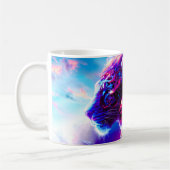 Futuristischer kosmischer Neon-Leopard  Kaffeetasse (Links)