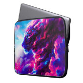 Futuristischer kosmischer Neon-Leopard Laptopschutzhülle (Vorderseite Links)