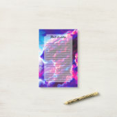 Futuristischer kosmischer Neon-Leopard Post-it Klebezettel (Auf Schreibtisch)
