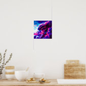Futuristischer kosmischer Neon-Leopard Poster (Küche)