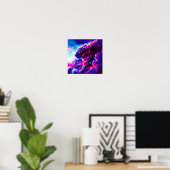 Futuristischer kosmischer Neon-Leopard Poster (Heimbüro)