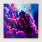 Futuristischer kosmischer Neon-Leopard  Puzzle (Horizontal)
