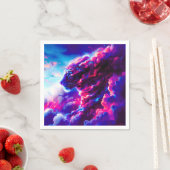 Futuristischer kosmischer Neon-Leopard  Serviette (Beispiel)