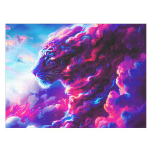 Futuristischer kosmischer Neon-Leopard  Tischdecke