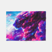 Futuristischer kosmischer Neonleopard Fleecedecke (Vorderseite (Horizontal))