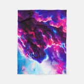 Futuristischer kosmischer Neonleopard Fleecedecke (Vorderseite)