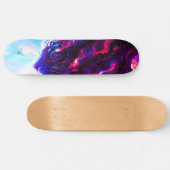 Futuristischer kosmischer Neonleopard Skateboard (Horizontal)