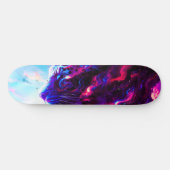 Futuristischer kosmischer Neonleopard Skateboard (Horizontal)