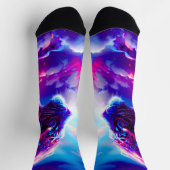 Futuristischer kosmischer Neonleopard  Socken (Oben)