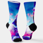 Futuristischer kosmischer Neonleopard  Socken (Gewinkelt)