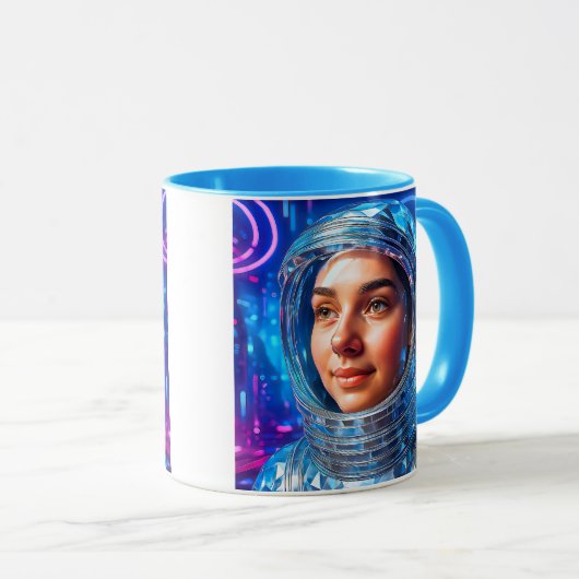 Futuristischer Kosmonaute Tasse (VorderseiteRechts)