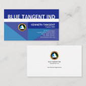 Futuristischer kreativer blauer geometrischer visitenkarte (Vorne/Hinten)
