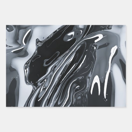 Futuristischer Metallischer Chrom Geschenkpapier Set (Vorderseite)