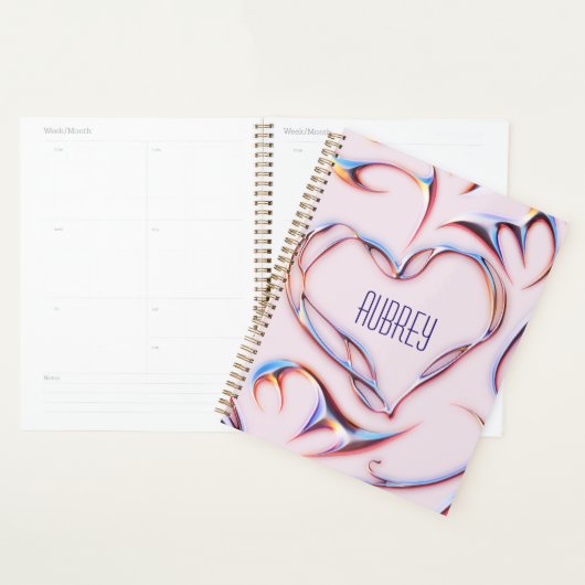 Futuristischer Metallischer Name Cyberpunk Pink Planer (Anzeige)