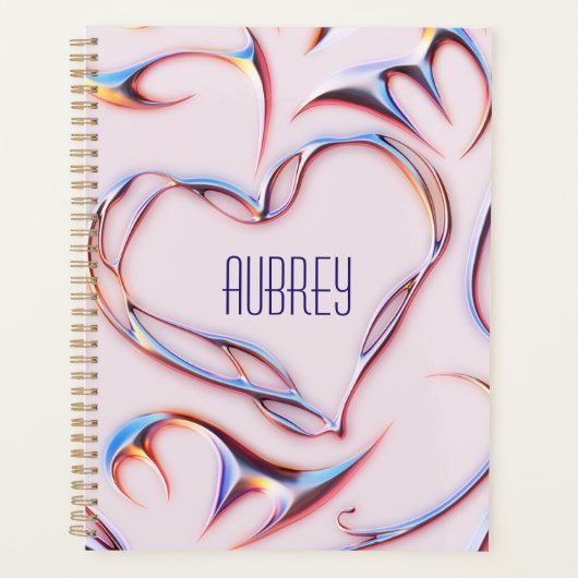 Futuristischer Metallischer Name Cyberpunk Pink Planer (Vorderseite)