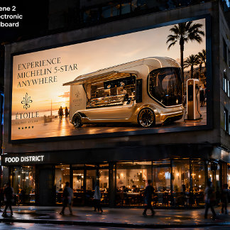 Futuristischer Michelin Food Truck – Luxus-Mobil Poster