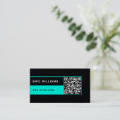 Futuristischer Minimaler Stil mit QR-Code Visitenkarte (Stehend Vorderseite)