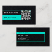 Futuristischer Minimaler Stil mit QR-Code Visitenkarte (Vorne/Hinten)
