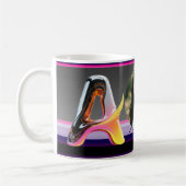 Futuristischer Neon-Glanz-Abstrakter Buchstabe A Kaffeetasse (Links)