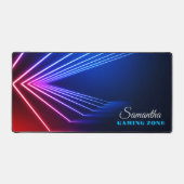 Futuristischer Neonbeleuchtungsraum mit LED-Lights Schreibtischunterlage (Vorderseite)