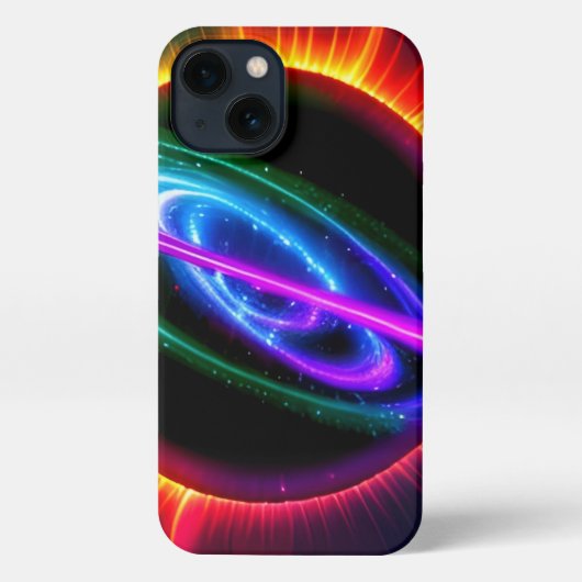 Futuristischer Neonnebel iPhone Hülle (Rückseite)