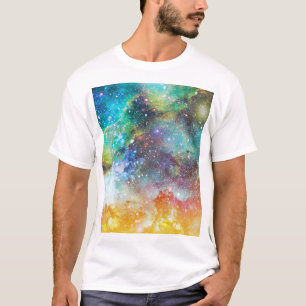 Futuristischer Raum, nebeliger Hintergrund. T-Shirt