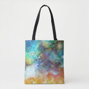 Futuristischer Raum, nebeliger Hintergrund. Tasche