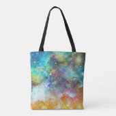 Futuristischer Raum, nebeliger Hintergrund. Tasche (Rückseite)