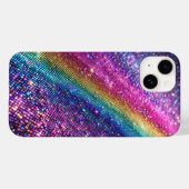 Futuristischer Regenbogen-Pixel-Glanz-Verlauf-Luxu Case-Mate iPhone Hülle (Rückseite (Horizontal))