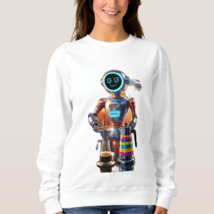 Futuristischer Retroboter Sweatshirt