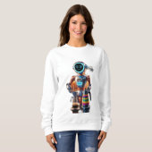 Futuristischer Retroboter Sweatshirt (Vorne ganz)