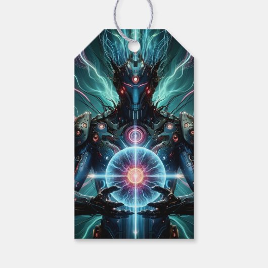 Futuristischer Robot Cosmic Core Cyberpunk Geschenkanhänger (Vorderseite)