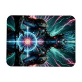 Futuristischer Robot Cosmic Core Cyberpunk Magnet (Horizontal)