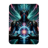 Futuristischer Robot Cosmic Core Cyberpunk Magnet (Vertikal)