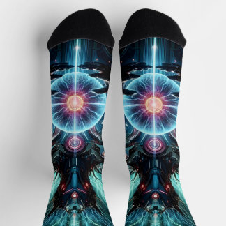 Futuristischer Robot Cosmic Core Cyberpunk Socken