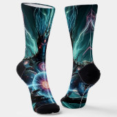 Futuristischer Robot Cosmic Core Cyberpunk Socken (Gewinkelt)