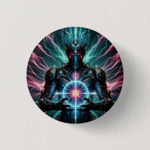 Futuristischer Robot kosmischer Kern Cyberpunk Button
