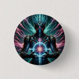 Futuristischer Robot kosmischer Kern Cyberpunk Button
