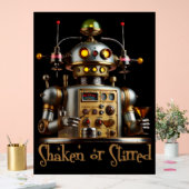 Futuristischer Roboter-Barkeeper "Geschüttelt oder Acrylschild (Hochzeit)