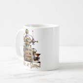 Futuristischer Roboter Barkeeper "Geschüttelt oder Kaffeetasse (Vorderseite Links)