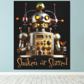 Futuristischer Roboter Barkeeper "Geschüttelt oder Leinwanddruck (Insitu (Holzboden))