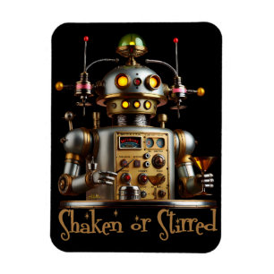 Futuristischer Roboter Barkeeper "Geschüttelt oder Magnet