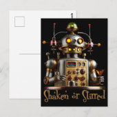 Futuristischer Roboter Barkeeper "Geschüttelt oder Postkarte (Vorne/Hinten)