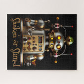 Futuristischer Roboter Barkeeper "Geschüttelt oder Puzzle (Horizontal)