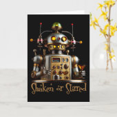 Futuristischer Roboter Barkeeper "Schüttelt oder S Karte (Gelbe Blume)