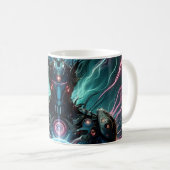 Futuristischer Roboter Kosmischer Kern Cyberpunk Kaffeetasse (VorderseiteRechts)