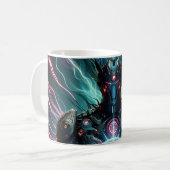 Futuristischer Roboter Kosmischer Kern Cyberpunk Kaffeetasse (Vorderseite Links)