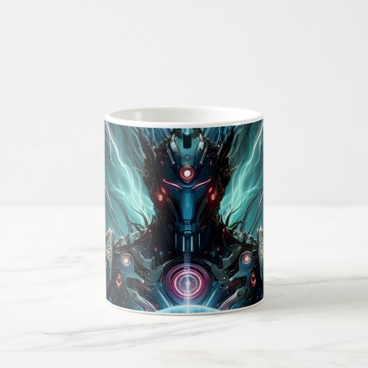 Futuristischer Roboter Kosmischer Kern Cyberpunk Kaffeetasse (Mittel)